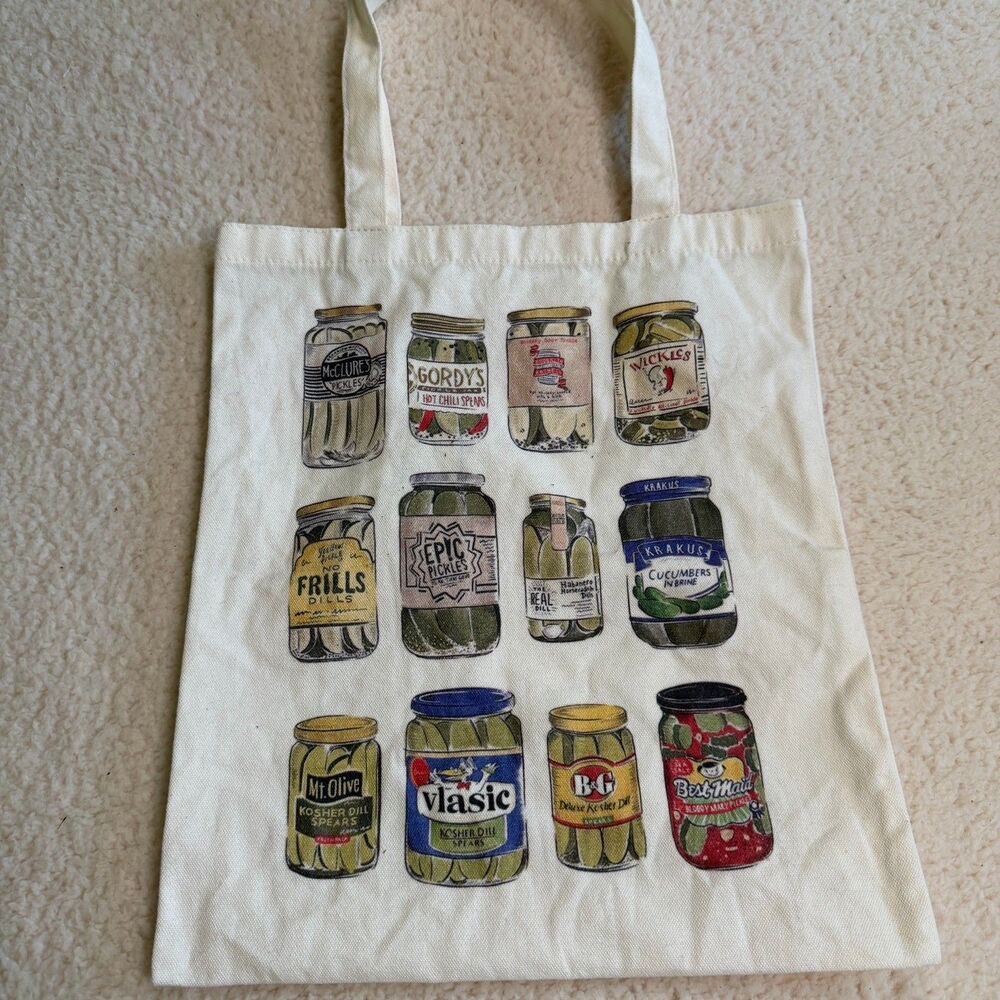 Canvas Tote Bag Pickles Jars